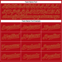 Load image into Gallery viewer, Custom Red Red-Old Gold Authentic Baseball Jersey