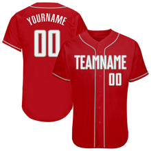 Charger l'image dans la galerie, Custom Red White-Gray Authentic Baseball Jersey