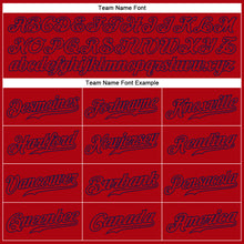 Load image into Gallery viewer, Custom Red Red-Navy Authentic Baseball Jersey