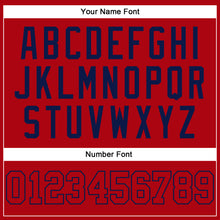 Load image into Gallery viewer, Custom Red Red-Navy Authentic Baseball Jersey