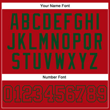 Load image into Gallery viewer, Custom Red Red-Green Authentic Baseball Jersey