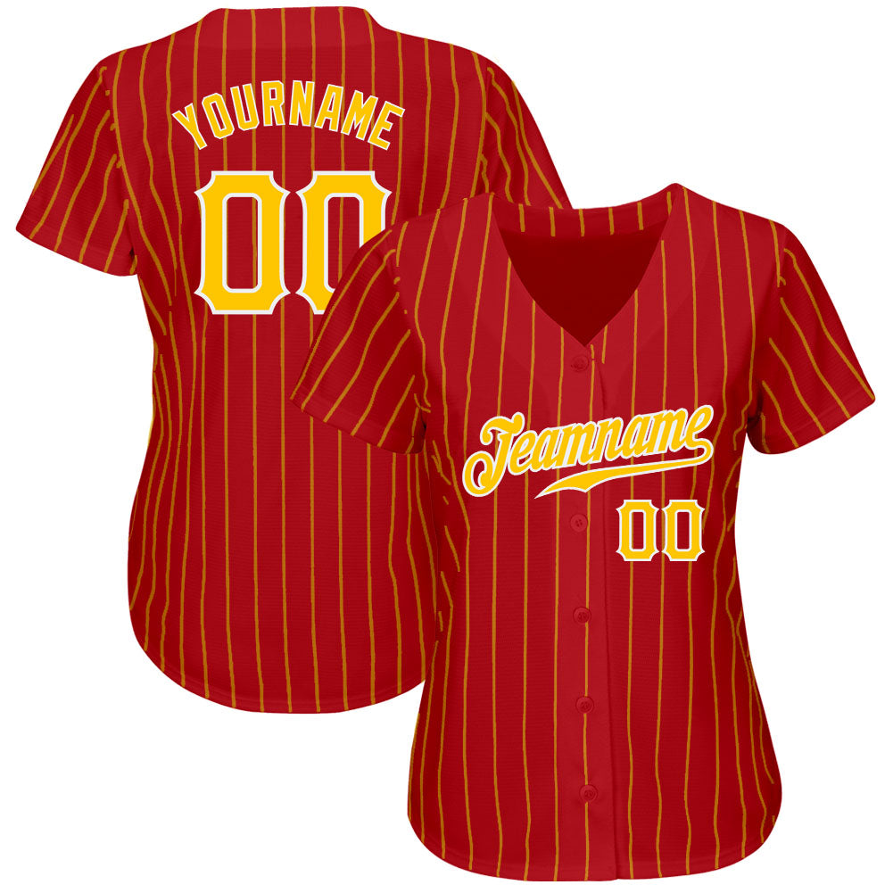 Cheap Custom Red Gold Strip Gold-White Authentic Baseball Jersey Free  Shipping – CustomJerseysPro