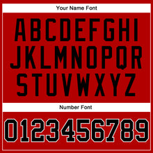 Load image into Gallery viewer, Custom Red White Pinstripe Black-White Authentic Baseball Jersey