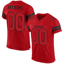 Laden Sie das Bild in den Galerie-Viewer, Custom Red Red-Black Mesh Authentic Football Jersey