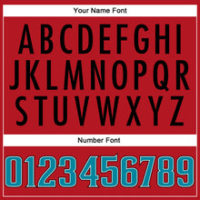 Load image into Gallery viewer, Custom Red Teal-Black Mesh Authentic Football Jersey