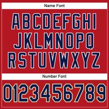 Laden Sie das Bild in den Galerie-Viewer, Custom Red Navy-Old Gold Mesh Authentic Football Jersey