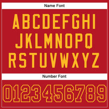 Load image into Gallery viewer, Custom Red Red-Gold Mesh Authentic Football Jersey