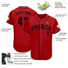 Load image into Gallery viewer, Custom Red Black Authentic Baseball Jersey