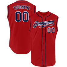 Загрузить изображение в средство просмотра галереи, Custom Red Navy-White Authentic Sleeveless Baseball Jersey