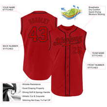 Загрузить изображение в средство просмотра галереи, Custom Red Red-Black Authentic Sleeveless Baseball Jersey