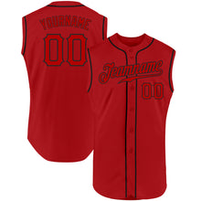 Загрузить изображение в средство просмотра галереи, Custom Red Red-Black Authentic Sleeveless Baseball Jersey