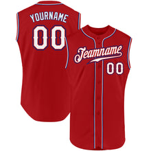 Загрузить изображение в средство просмотра галереи, Custom Red White-Royal Authentic Sleeveless Baseball Jersey
