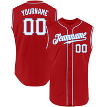 Загрузить изображение в средство просмотра галереи, Custom Red White-Light Blue Authentic Sleeveless Baseball Jersey