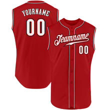 Загрузить изображение в средство просмотра галереи, Custom Red White-Black Authentic Sleeveless Baseball Jersey