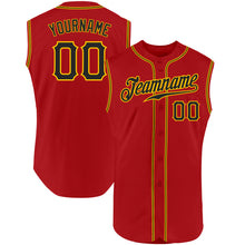 Загрузить изображение в средство просмотра галереи, Custom Red Black-Gold Authentic Sleeveless Baseball Jersey