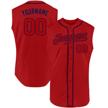 Загрузить изображение в средство просмотра галереи, Custom Red Red-Navy Authentic Sleeveless Baseball Jersey