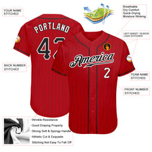 Charger l'image dans la galerie, Custom Red Black Pinstripe Black-White Authentic Baseball Jersey