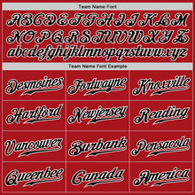 Charger l'image dans la galerie, Custom Red Black Pinstripe Black-White Authentic Baseball Jersey