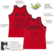 Загрузить изображение в средство просмотра галереи, Custom Red Red-Black Authentic Throwback Basketball Jersey