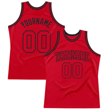 Загрузить изображение в средство просмотра галереи, Custom Red Red-Black Authentic Throwback Basketball Jersey