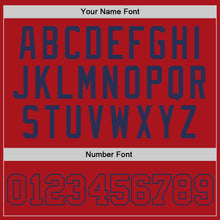 Загрузить изображение в средство просмотра галереи, Custom Red Red-Navy Authentic Throwback Basketball Jersey