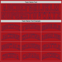 Загрузить изображение в средство просмотра галереи, Custom Red Red-Navy Authentic Throwback Basketball Jersey