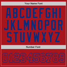 Загрузить изображение в средство просмотра галереи, Custom Red Red-Royal Authentic Throwback Basketball Jersey