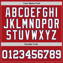 Загрузить изображение в средство просмотра галереи, Custom Red White-Navy Authentic Throwback Basketball Jersey