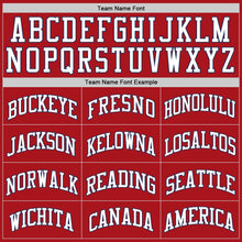 Загрузить изображение в средство просмотра галереи, Custom Red White-Navy Authentic Throwback Basketball Jersey