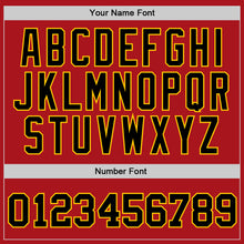 Load image into Gallery viewer, Custom Red Black-Gold Authentic Throwback Basketball Jersey