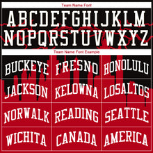 Load image into Gallery viewer, Custom Red White-Black Round Neck Sublimation Basketball Suit Jersey