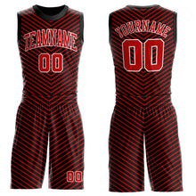 Загрузить изображение в средство просмотра галереи, Custom Red Red-Black Round Neck Sublimation Basketball Suit Jersey