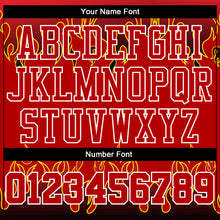 Load image into Gallery viewer, Custom Red Red-Black Flame Round Neck Sublimation Basketball Suit Jersey