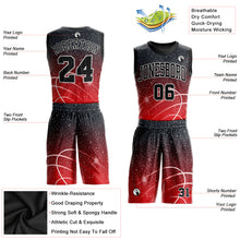 Load image into Gallery viewer, Custom Red Black-White Round Neck Sublimation Basketball Suit Jersey