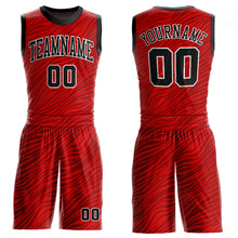 Загрузить изображение в средство просмотра галереи, Custom Red Black-White Round Neck Sublimation Basketball Suit Jersey