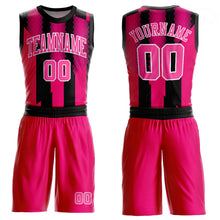 Загрузить изображение в средство просмотра галереи, Custom Red Pink-Black Round Neck Sublimation Basketball Suit Jersey