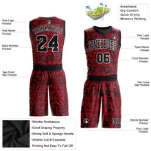 Laden Sie das Bild in den Galerie-Viewer, Custom Red Black-White Round Neck Sublimation Basketball Suit Jersey
