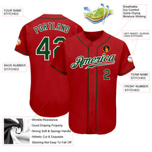Load image into Gallery viewer, Custom Red Green-White Authentic Baseball Jersey