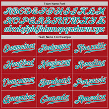 Load image into Gallery viewer, Custom Red Teal-White Authentic Baseball Jersey