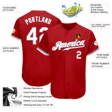 Load image into Gallery viewer, Custom Red White-Gray Authentic Baseball Jersey