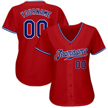 Load image into Gallery viewer, Custom Red Royal-White Authentic Baseball Jersey