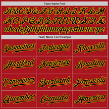 Load image into Gallery viewer, Custom Red Black-Gold Authentic Baseball Jersey