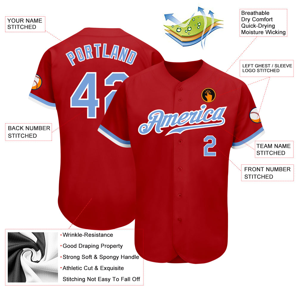 Cheap Custom Royal Red-Light Blue Authentic Split Fashion Baseball Jersey  Free Shipping – CustomJerseysPro