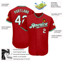 Load image into Gallery viewer, Custom Red White-Kelly Green Authentic Baseball Jersey