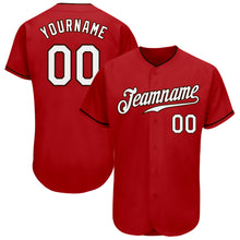 Load image into Gallery viewer, Custom Red White-Brown Authentic Baseball Jersey