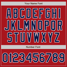 Load image into Gallery viewer, Custom Red White-Navy Authentic Baseball Jersey