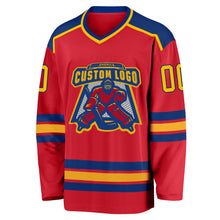 Charger l'image dans la galerie, Custom Red Gold-Royal Hockey Jersey
