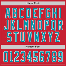 Charger l'image dans la galerie, Custom Red Teal-White Hockey Jersey