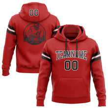 Load image into Gallery viewer, Custom Stitched Red Black-White Football Pullover Sweatshirt Hoodie
