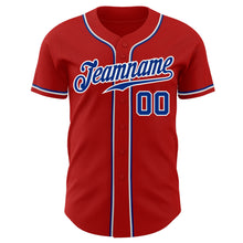 Load image into Gallery viewer, Custom Red Royal-White Authentic Baseball Jersey